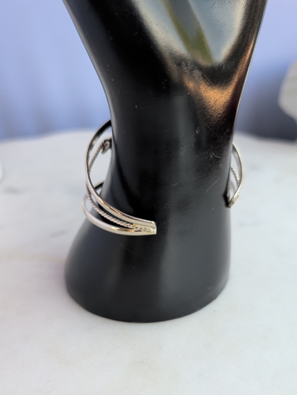 Alpaca Silver Teardrop Cuff Bracelet Abalone Green Blue Shell - Picture 3 of 8